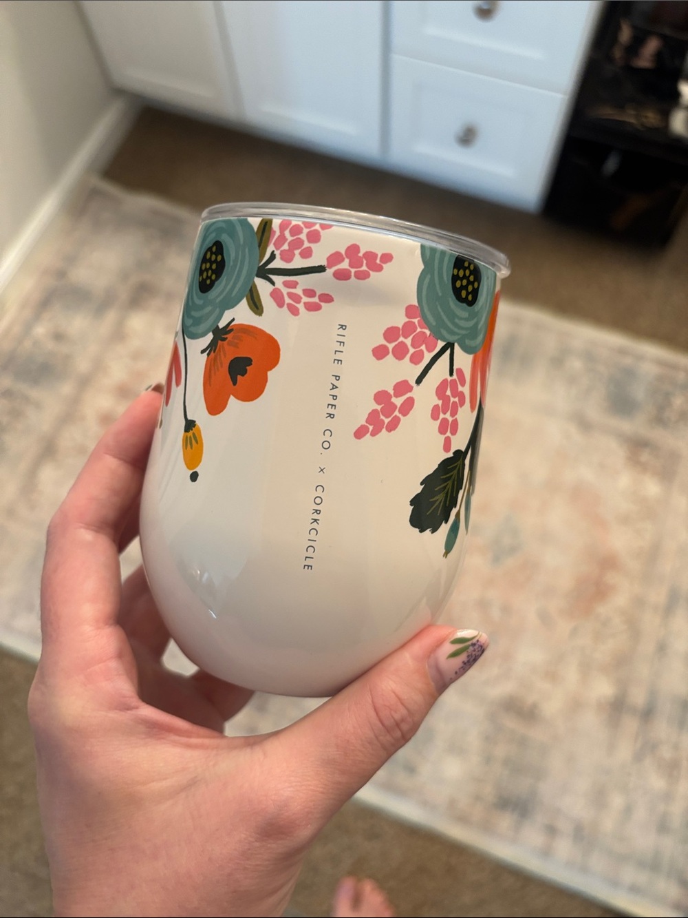 Corkcicle x Rifle Paper Co Blush Floral Insulated Stemless Tumbler